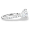 Bree – Elongated Cushion Trilogy with Pavé - 18k White Gold