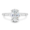 Elise – Oval Solitaire with Hidden Halo and Accent Stones - 18k White Gold