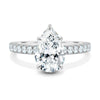 Katrina - 5 Claw Pear Pavé with Hidden Halo - 18k White Gold