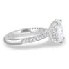 Irene - Radiant Solitaire with Hidden Halo and Side Stones - 18k White Gold