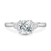 Lena - Cushion with Round Accent Stones - 18k White Gold