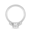 Greta – Round Trilogy with Round Side Stones - 18k White Gold