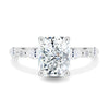 Kyla - 4 Claw Radiant with Hidden Halo & Accent Stones - 18k White Gold