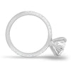 Alexandria – 6 Claw Pavé Round Solitaire - 18k White Gold