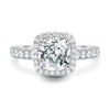 Suzana – Cushion Halo with Pavé - 18k White Gold