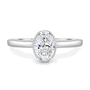 Sage - Bezel Set Oval Solitaire - 18k White Gold