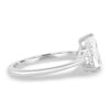 Brooke – 3 Claw Pear Solitaire with Accent Stones - 18k White Gold