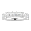 London - Emerald Basket Set Eternity Ring - Half Eternity 18k White Gold