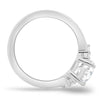 Sharon - 4 Claw Oval with Accent Stones - 18k White Gold