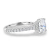 Ashlea – 4 Claw Pavé Round Solitaire with Hidden Halo - 18k White Gold
