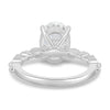 Alyssa – Oval Solitaire with Accent Stones - 18k White Gold