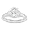Sharon - 4 Claw Oval with Accent Stones - 18k White Gold