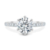 Naomi – 6 Claw Pavé Round Solitaire - 18k White Gold