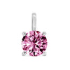 Alicia — Round Pink Sapphire Pendant - 18k White Gold