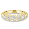 Betty - Bezel Set Oval Wedding Ring - 5 stones 18k Yellow Gold