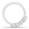 Cleo - Accent Stones Curved Wedding Ring - 18k White Gold