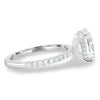 Paige – Oval Solitaire with Hidden Halo and Pavé - 18k White Gold