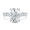 Thea - 4 Claw Pavé Radiant Solitaire with Hidden Halo - 18k White Gold