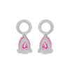 Tara — Pear Pink Sapphire Charms - 18k White Gold