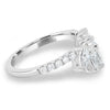 Cleo - Accent Stones Curved Wedding Ring - 18k White Gold