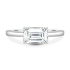 Evelyn – East West Emerald Solitaire - 18k White Gold
