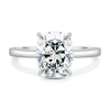 Ava – Elongated Cushion Solitaire - 18k White Gold High Setting