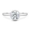 Kaylah – Bezel Set Round Solitaire - 18k White Gold