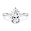 Ainsley - 5 Claw Pear Solitaire with Hidden Halo - 18k White Gold