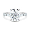 Ellie – Radiant Solitaire with Hidden Halo and Pavé - 18k White Gold