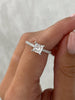 Zendaya - 4 Claw Princess Solitaire with Hidden Halo and pave band Lifestyle Image