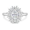 Savannah - Cathedral Oval Halo - 18k White Gold