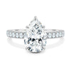 Jordanna – 5 Claw Pear Pavé Solitaire with Hidden Halo - 18k White Gold