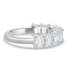 London - Emerald Basket Set Eternity Ring - Half Eternity 18k White Gold