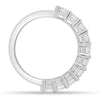 London - Emerald Basket Set Eternity Ring - Half Eternity 18k White Gold