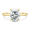 Ava – Elongated Cushion Solitaire - 18k Yellow Gold High Setting