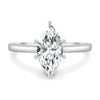 Zariyah - Marquise Solitaire with 6 Claw Setting and Hidden Halo - 18k White Gold