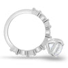 Alyssa – Oval Solitaire with Accent Stones - 18k White Gold