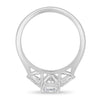 Cataleya - 4 Claw Elongated Cushion with Accent Stones - 18k White Gold