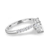 Mara - Curved Pave Band with Accent Stones - 18k White Gold