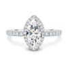 Stefania – Marquise Halo with Pavé - 18k White Gold