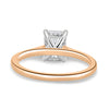 Jane - Emerald Solitaire with Hidden Halo and Cathedral Setting - 18k Rose Gold / 18k White Gold