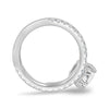 Candice - Double Band Pear Solitaire - 18k White Gold