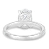 Paige – Oval Solitaire with Hidden Halo and Pavé - 18k White Gold
