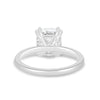 Aubrey - Double-Tipped 4 Claw Elongated Cushion Solitaire with Hidden Halo - 18k White Gold