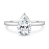 Amy – 3 Claw Pear Solitaire - 18k White Gold Eagle Claw