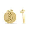 Butterfly Pendant - 9k Solid Gold Round - 9k Yellow Gold