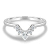 Harper –  Accent Stones Curved Wedding Ring - 18k White Gold