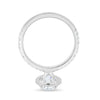 Lauren - Pear Halo with Pavé Set - 18k White Gold