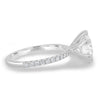 Alexandria – 6 Claw Pavé Round Solitaire - 18k White Gold