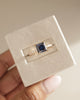 18k Rose Gold | 7mm Blue Princess Moissanite | Moissanite side stones